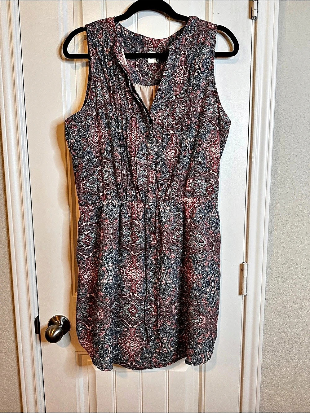 GAP Paisley Mini Dress Blue & Red Size Large